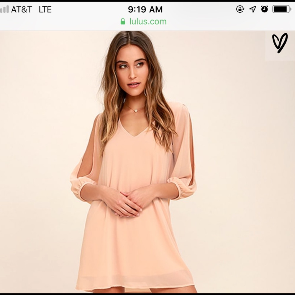 Blush long sleeve homecoming dress!!